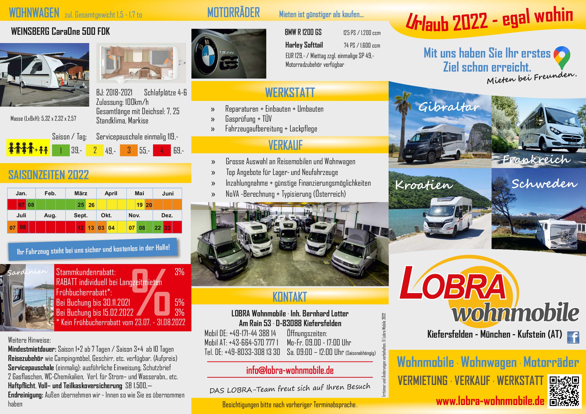 LOBRA Wohnmobile Preisliste 2022